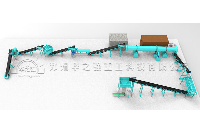 陜西新型有機肥二合一造粒機設備生產線